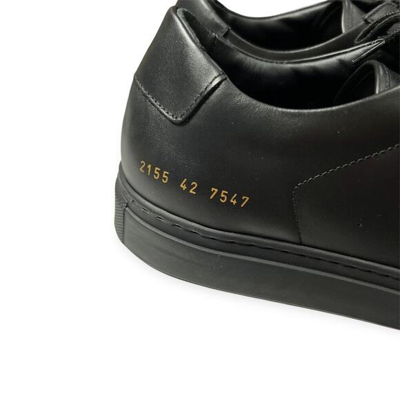 NEW Common Projects Bball Low Top Leather Sneakers MENS 42 Black Trainers 2155 - Picture 4 of 15